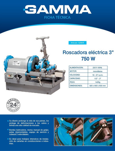 Imagen 4 de 6 de Roscadora Eléctrica 3 750w - G29ar