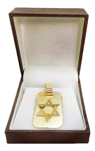 Pingente Estrela De Davi Placa 8 Gramas Ouro 18k Cor Amarelo
