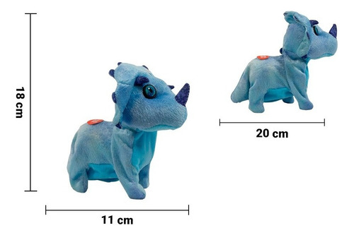 Dinosaurio De Peluche Con Movimieto Sonidos Juguete Infantil Color Azul