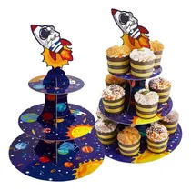 Comprar 2 Soportes Para Cupcakes Para Fiestas Espaciales, 3 Niveles,