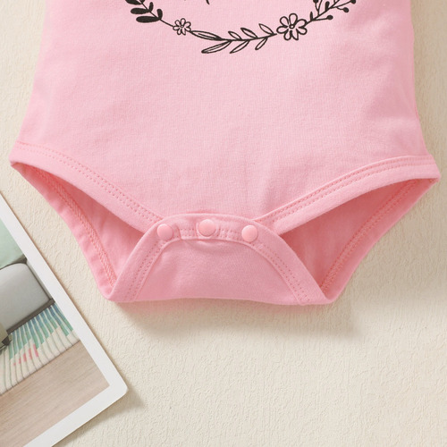 Conjunto Adorable Con Shorts De Lunares Y Diadema Con Moño Rosa 9-12 M