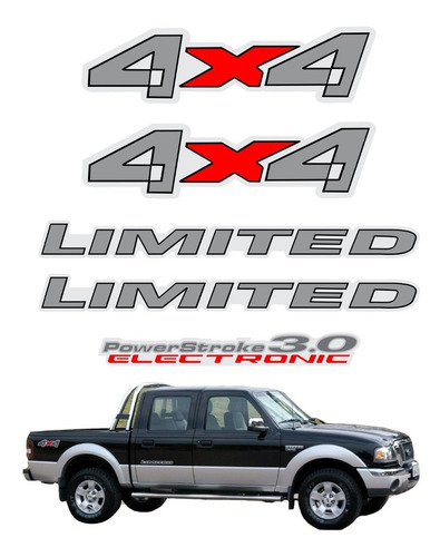 Kit Adesivos Faixa Ford Ranger 2007 Limited 4x4 3.0 Ca-03168