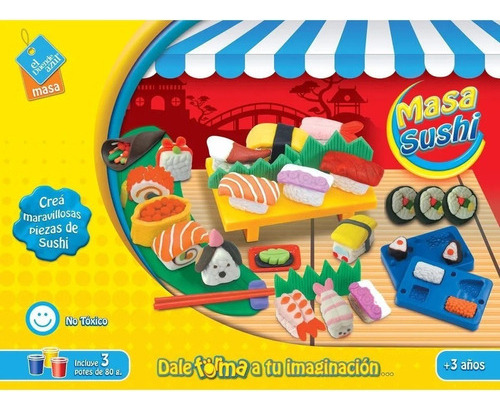 Juego De Masa Comida De Sushi El Duende Azul 6351 Color Rojo