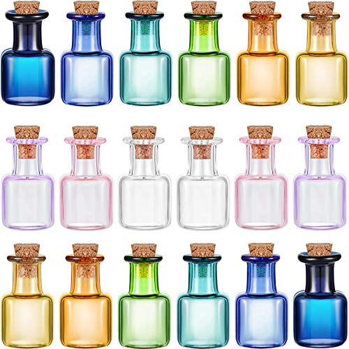 18 Piezas Mini Botellas De Color De Vidrio Botella De Los De