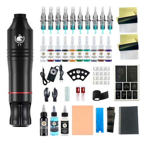 Kit De Tatuaje Profesional T T, Pluma Para Máquina De Tatuar, Incluye 11 Tipos De Tinta, Kit Completo De Alta Calidad. Kit De Tatuaje Profesional, Máquina De Tatuar De Alta Calidad.