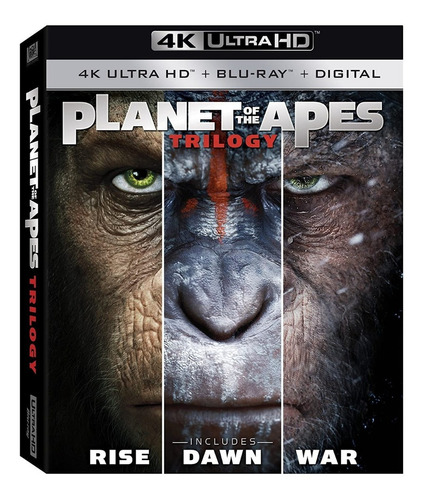 Blu Ray 4k Ultra Hd Planet The Apes Trilogy Planeta Simios