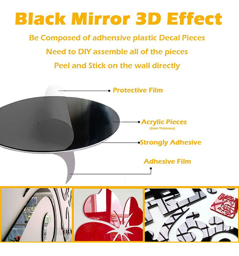 Vaabee Family Tree Wall Decor Acrylic 3d Diy Mirror Stick