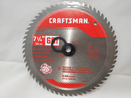 Disco Corte Dientes Carburo Craftsman Madera 7 1/4 60t 184mm