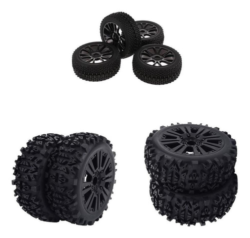 4pieces 1/8 Rc Car Neumáticos Llantas Hexagonales Para Hsp