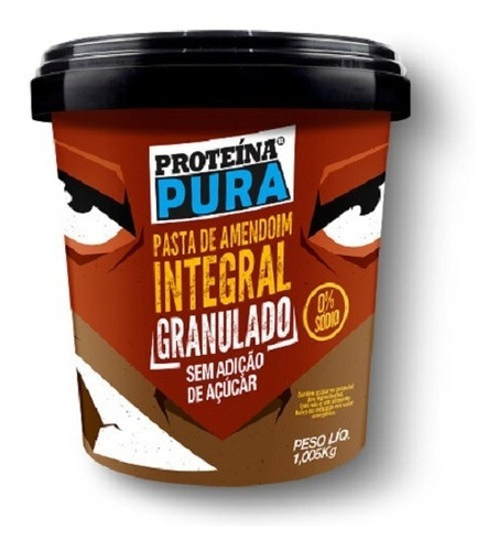 Imagem 1 de 2 de Pasta De Amendoim Integral Granulada 1kg - Proteina Pura