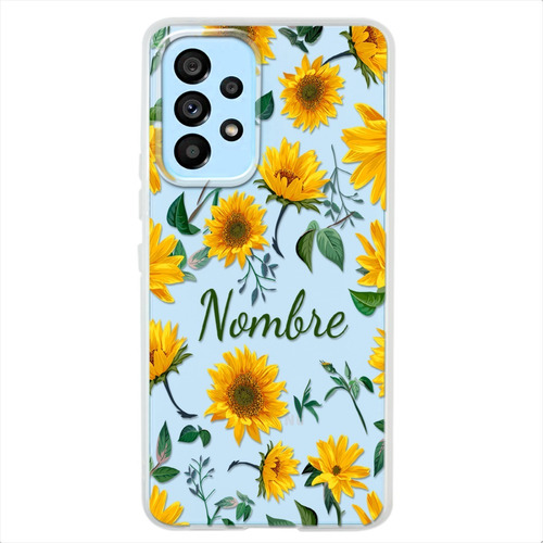Funda Galaxy Girasoles Personalizada Con Tu Nombre