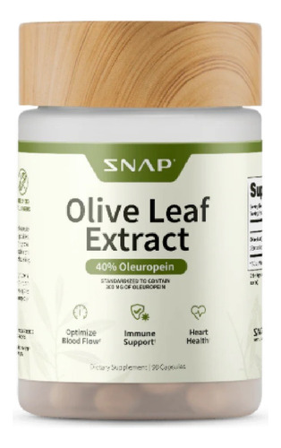 Snap Supplements Extracto De Hoja De Olivo 60ct Sabor Sin Sabor