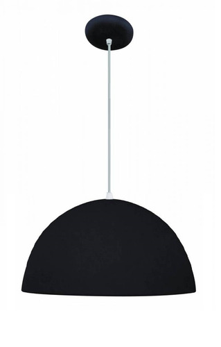 Pendente Meia Lua Alumínio Lustre Meia Bola Preto/br 40cm