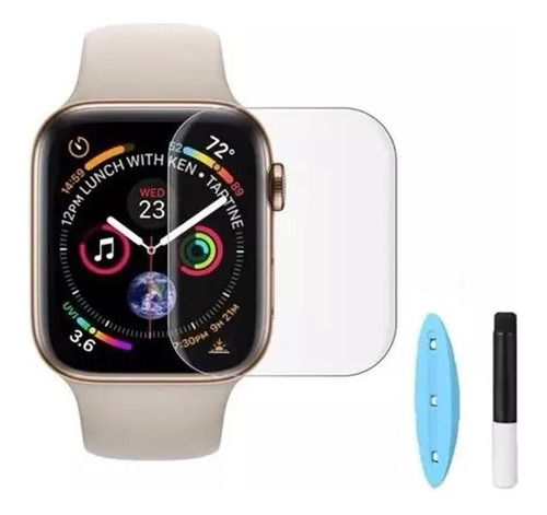 Película Vidro Cola Uv P/ Apple Watch Series 7 45mm 45 Mm