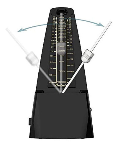 Metrónomo Mecánico Negro / Sonido Fuerte Piano Tambor Violín