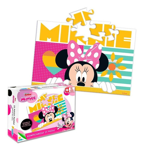 Rompecabezas Para Niños Disney Minnie De 25 Piezas De Ronda