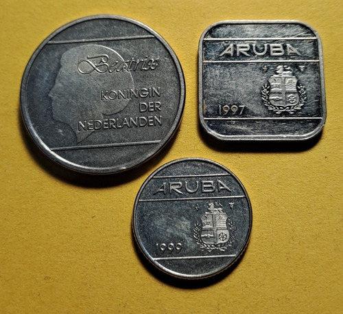 Aruba Lote X 3 Monedas Incluye 1 Florin 2012. Usadas!!