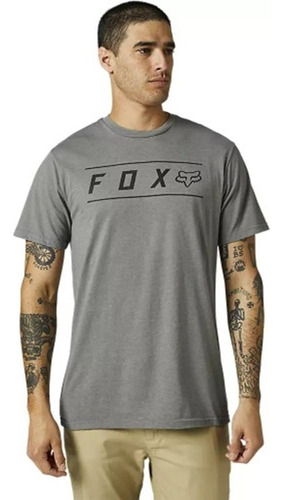 Polera Fox Manga Corta Pinnacle Premium Gris