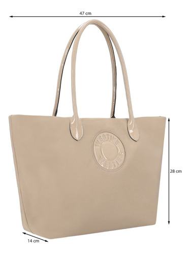 Bolsa Tote Para Mujer Westies Taupe Hbmororon2we Acabado de los herrajes Oro Diseño de la tela Liso