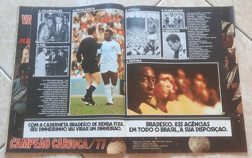 Revista Placar 389 Pôster Vasco Campeão Carioca 1977 + Pelé (Usado)