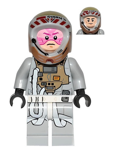 Lego Minifigura Star Wars Piloto Del Escuadrón Gris