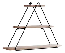 Comprar Macetero Colgante De Hierro Y Madera Triangular Con Estantes