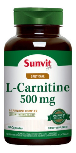 L-carnitine Sunvit 500mg 60 Capsulas 