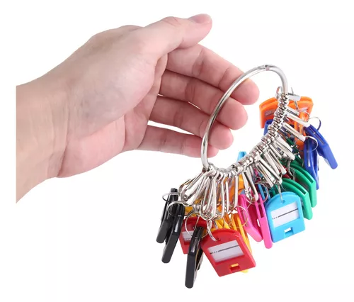 Organizador de llaves portátil, llavero organizador de llaves con 30  ganchos de resorte individuales y etiquetas de llave para múltiples llaves