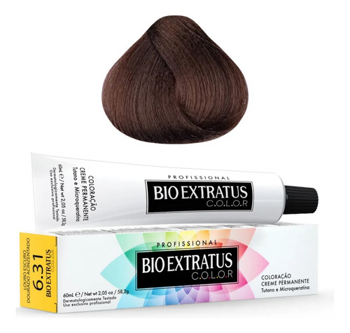 Kit Tintura Bio Extratus Coloração 6.31 Louro Escuro Dourado Acinzentado