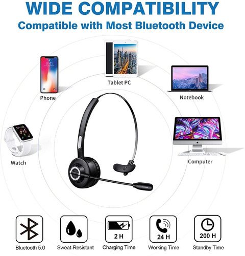 Auricular Bluetooth 5.0  Cancelacion De Ruido 24 Horas Auton