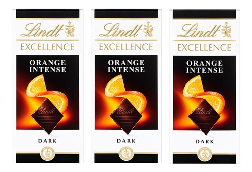 Chocolate Lindt Excellence Orange 100 Gr X 3 U