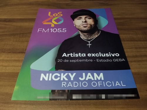 (pg749) Nicky Jam * Publicidad Los 40