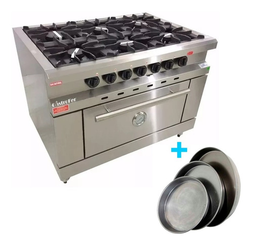 Imagen 2 de 3 de Cocina 6 Hornallas Industrial Linea Super Acero Rovesco