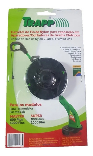 2 Refil Carretel Com Nylon Trapp Master/super 800/1000 Plus