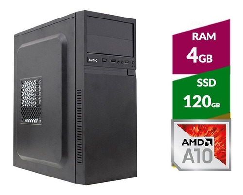 Pc Amd A10 9700 Bristol Ridge + Ssd120gb + 4gb Ddr4 2400mhz