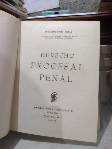 Derecho Procesal Penal Guillermo Borja Osorno Sf13 (Usado)