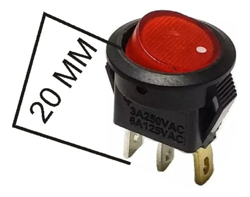 Rocker Switch Balancin Interruptor Mini 2 Patas Rojo