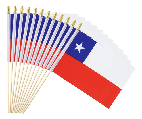 Paquete De 25 Banderas Pequeñas De Chile, Mini Bandera...