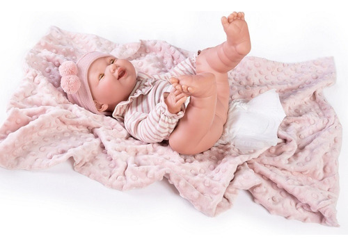 Muñeca Tipo Reborn Antonio Juan - Bebé Mia Pipi Manta 42 Cm