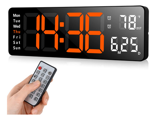 Fuloon Reloj De Pared Digital, Reloj De Pared Con Dia Y Fech