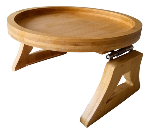 Bandeja Mesa Auxiliar Apoya Brazos Sillon Bambu Minimalista Marrón Claro