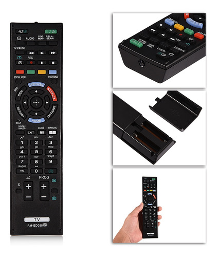 Reemplazo De Control Remoto Negro Para Televisor Sony Rm-ed0