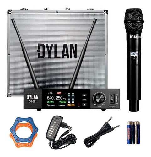 Microfone Dylan Sem Fio Profissional D-9501 True Diversit Cor Preto