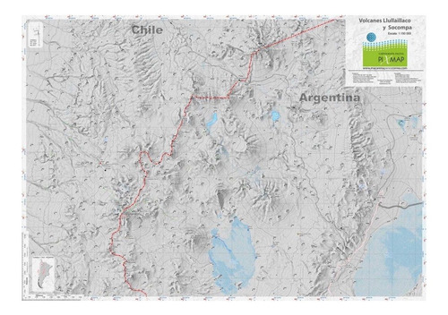 Imagen 1 de 3 de Mapa Topográfico: Volcanes Llullaillaco Y Socompa
