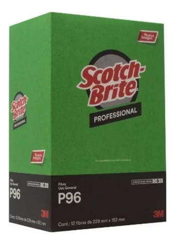 Fibra Verde Scotch-brite Profesional 3m P-96 Caja 12 Pzas