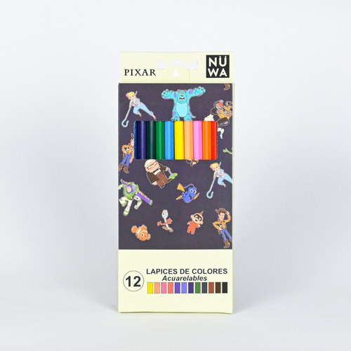 Lapices Acuarelables Disney Pixar X 12 Colores