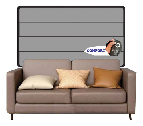 Cortina Confort Termo Acústica Blackout Medidas 1,48 X 1,70 Cor Cinza