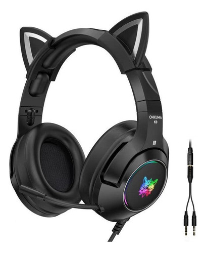 Onikuma K9 Headset Audífonos Lindos Con Orejas De Gato Par