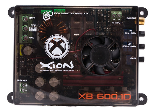 Xion Xb 600.1d Nano Amp Clase D 600w Rms 1 Ohm 1 Canal Color Gris Oscuro