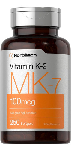 Vitamina K2 Mk-7 100 Mcg 250 Capsulas Horbaach